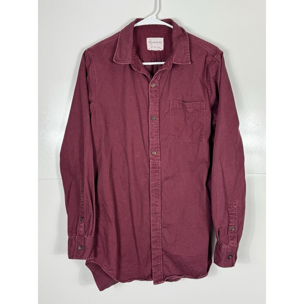 On The Byas Men’s Longer Length Button Down Long Sleeve Shirt Size‎ S